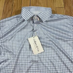 NWT Collars and Co Men’s Size Large Lightweight Dress Collar Polo Shirt Blue